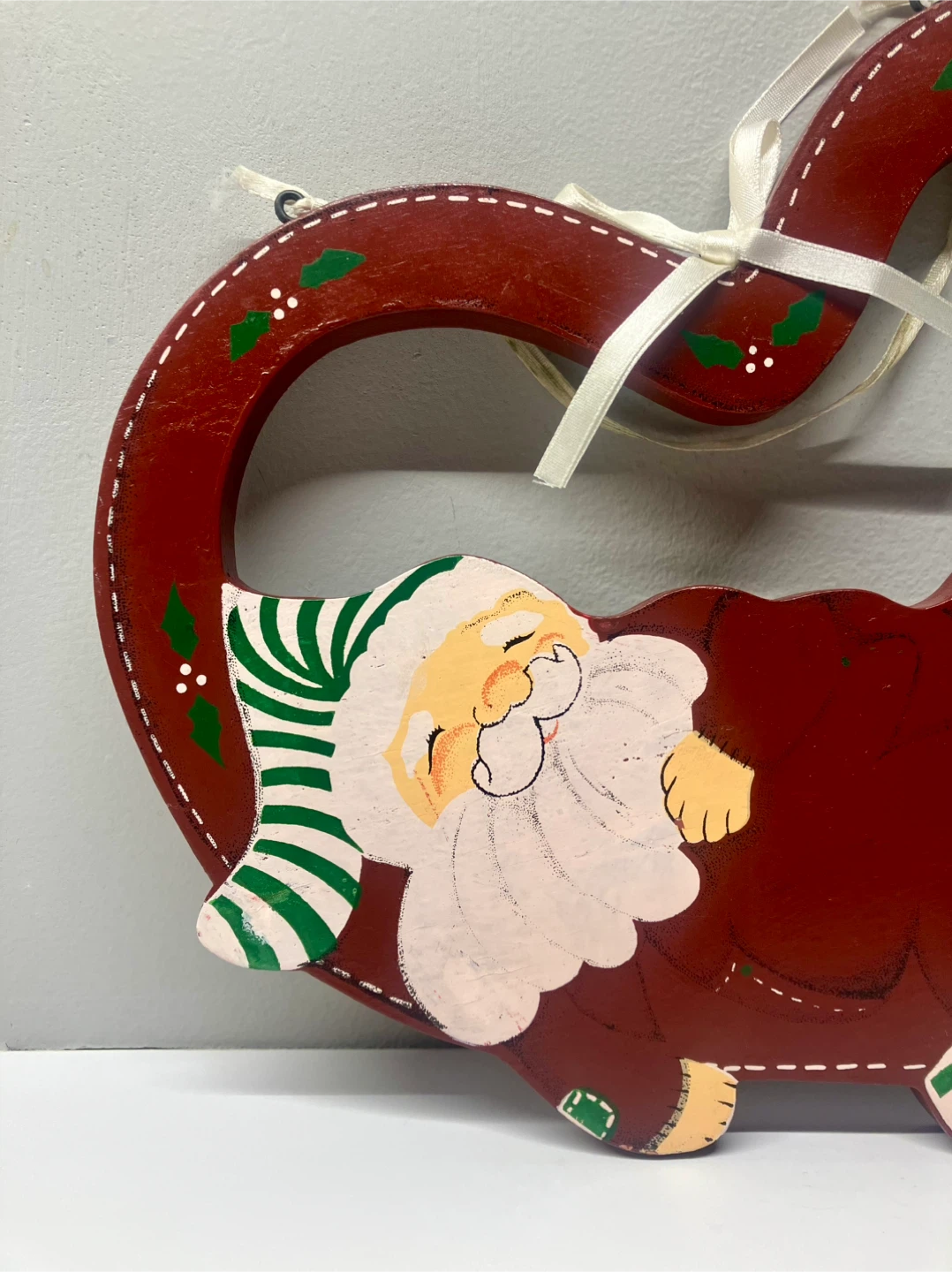 Vintage Sleeping Santa Hanging Plaque - 11” x 9” - photo 2