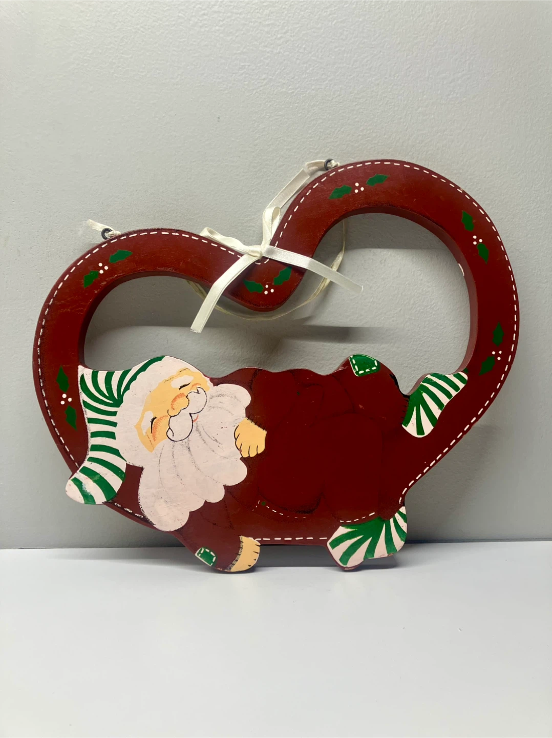 Vintage Sleeping Santa Hanging Plaque - 11” x 9” - photo 4