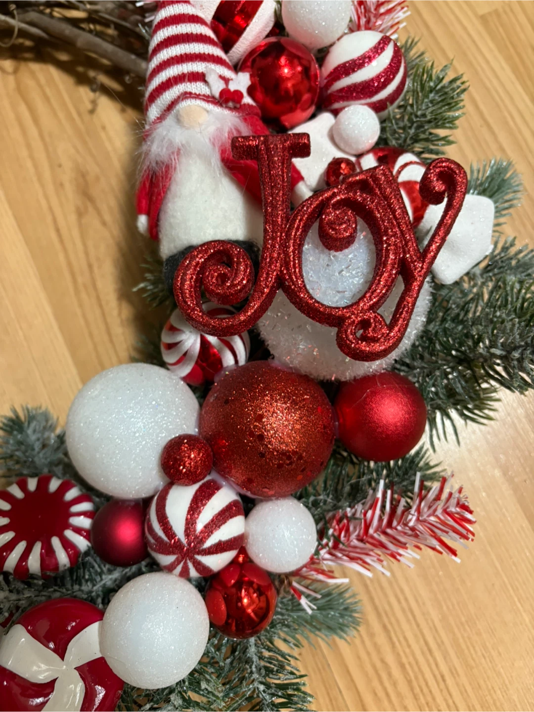 Christmas Wreath with Gnome and Ornaments - photo 3