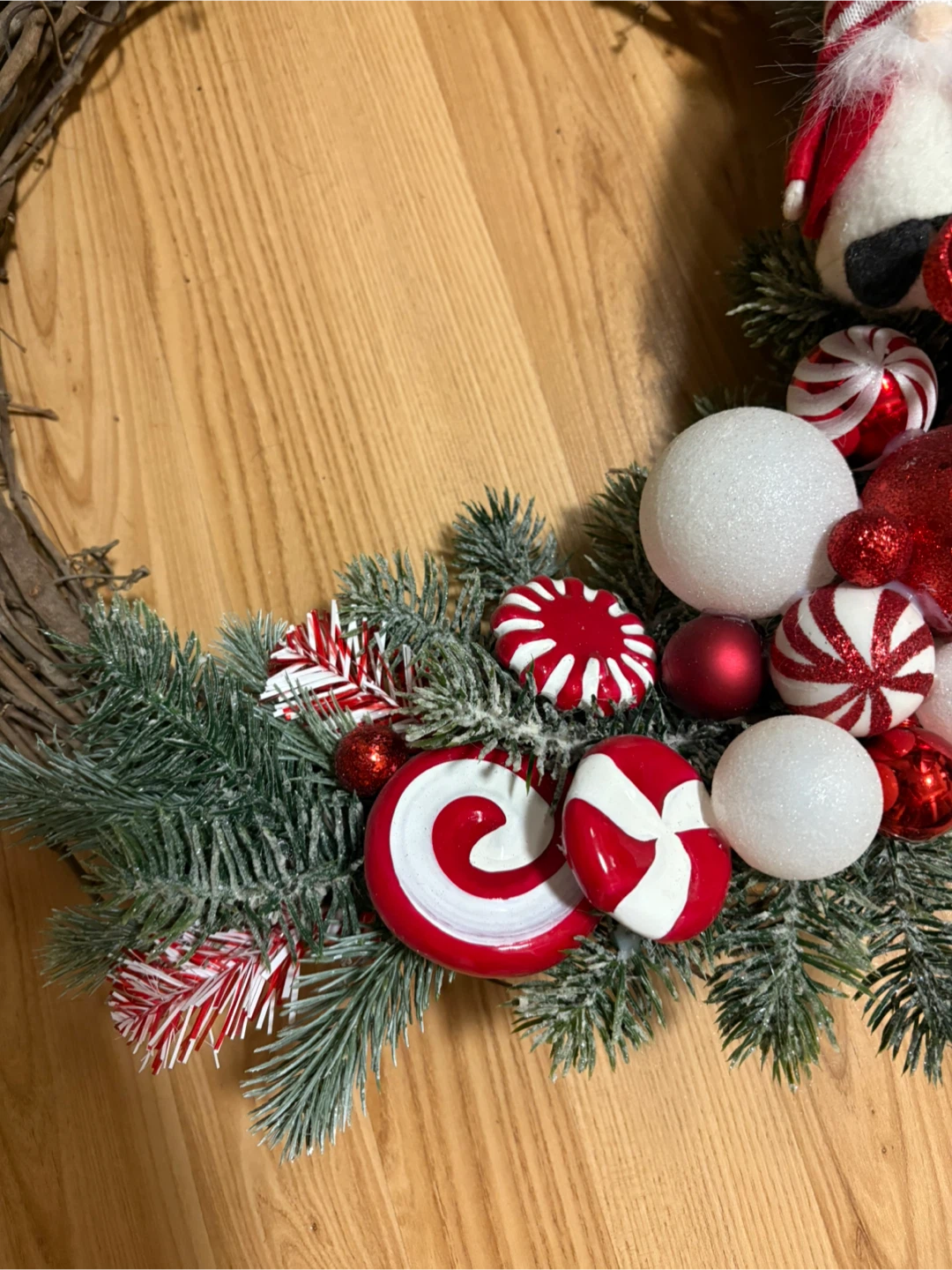 Christmas Wreath with Gnome and Ornaments - photo 4