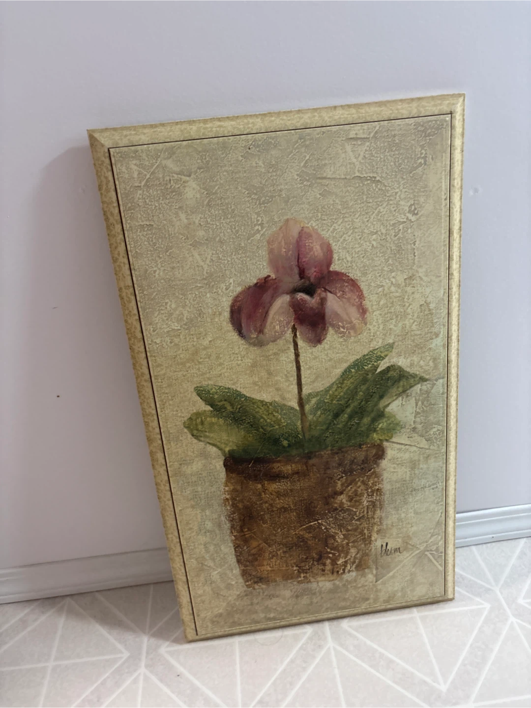 Flower Painting with Gold Frame