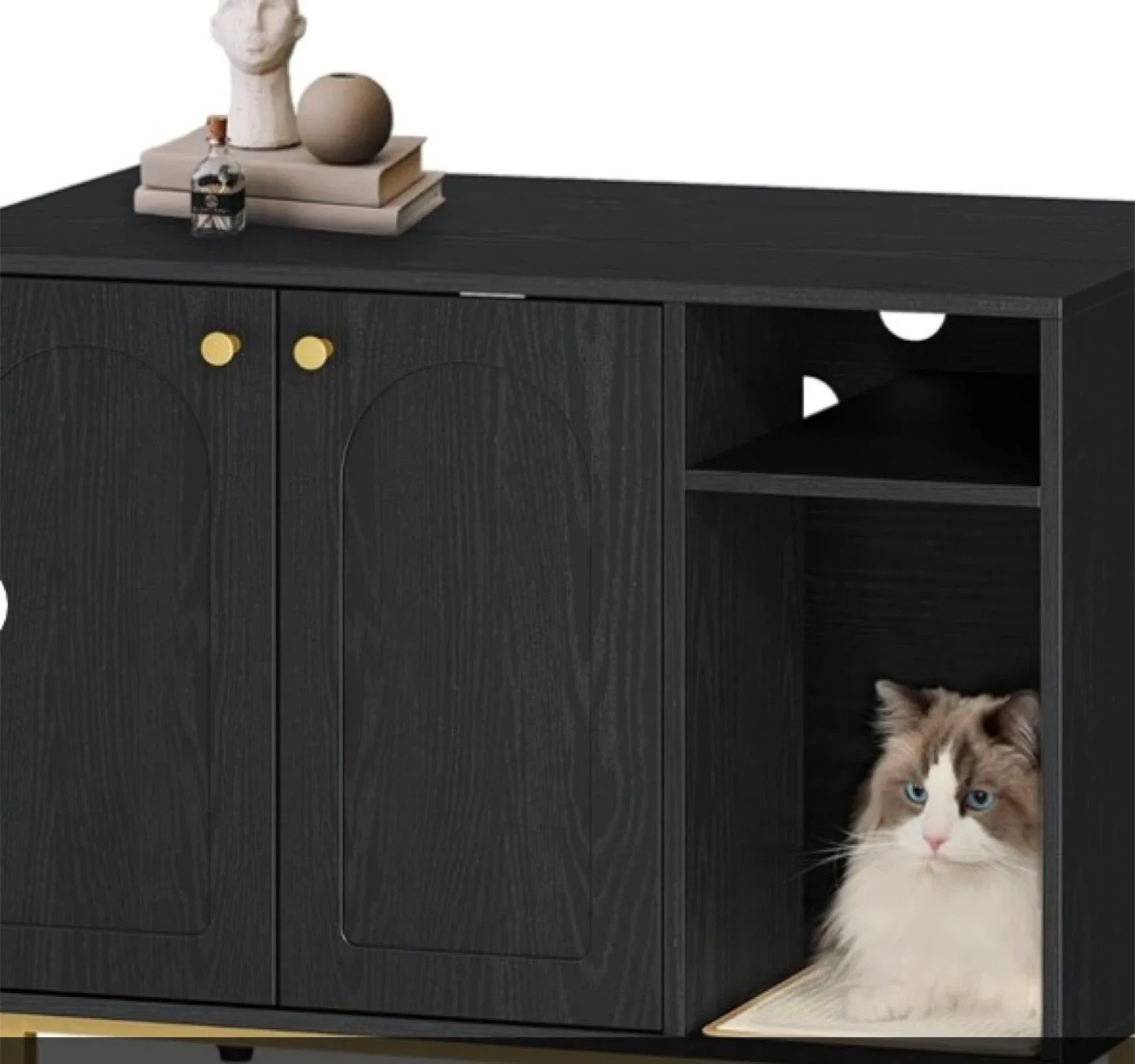 Cat Litter Box Enclosure - Black image indicator(2)