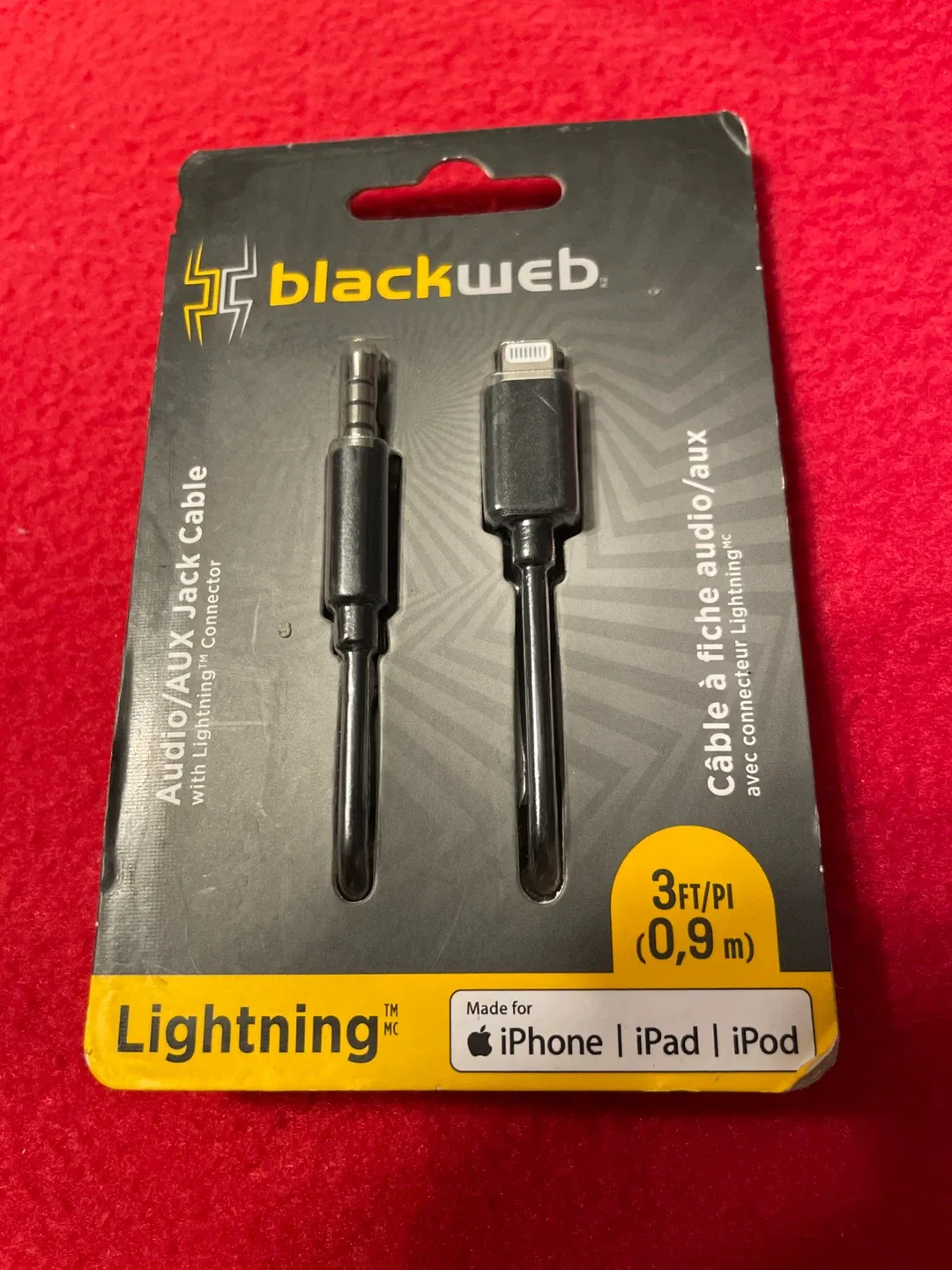 New Blackweb Audio/AUX Jack Cable - Lightning, 3ft