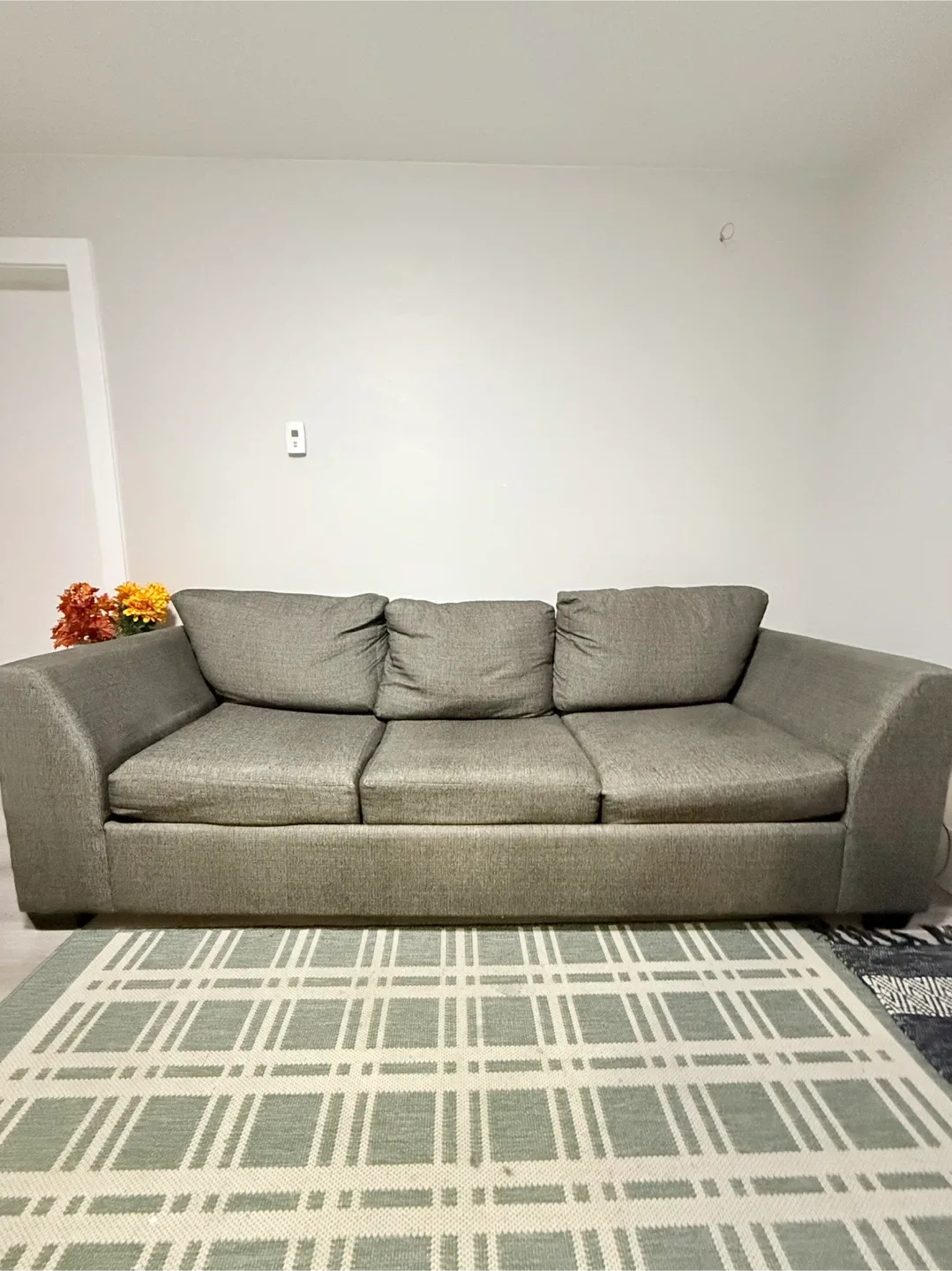 Grey Sofa Bed with queen mattress
