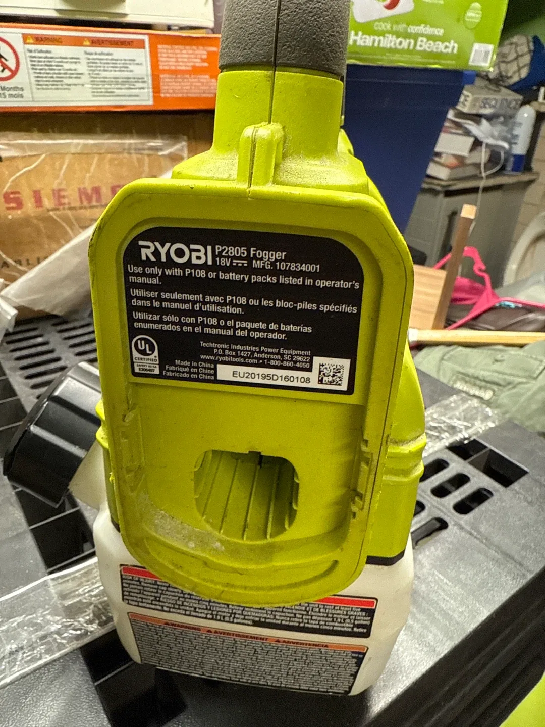 Ryobi P2805 18V Fogger image indicator(3)