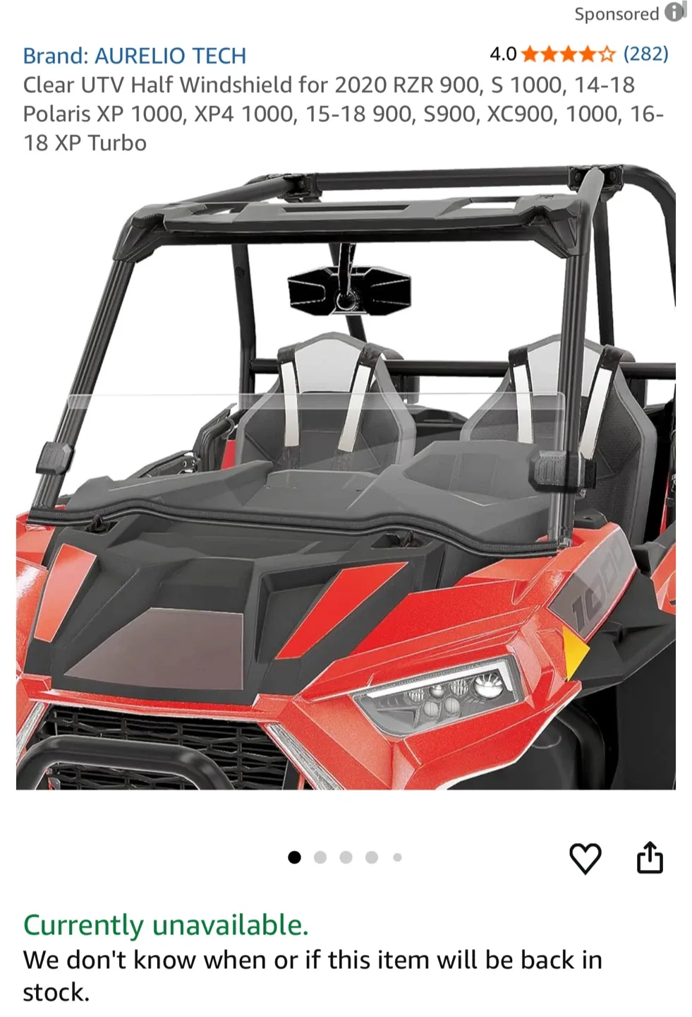 POLARIS UTV Half Windshield