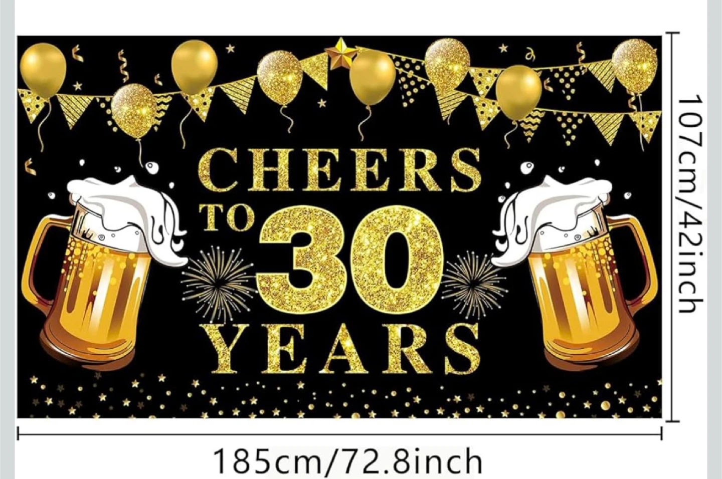 Cheers to 30 Years Backdrop - 72.8 x 42 inch - photo 2