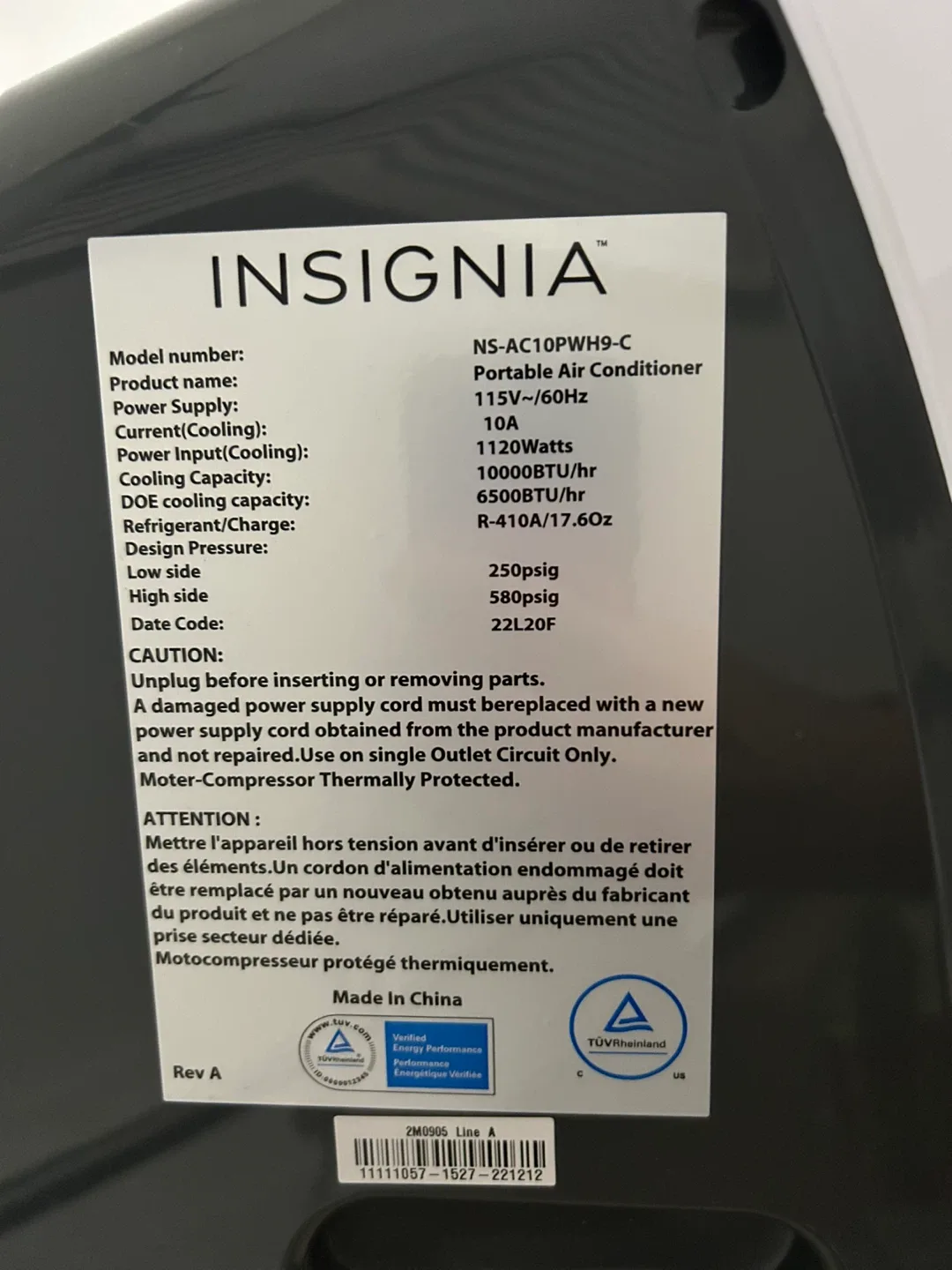Insignia Portable Air Conditioner