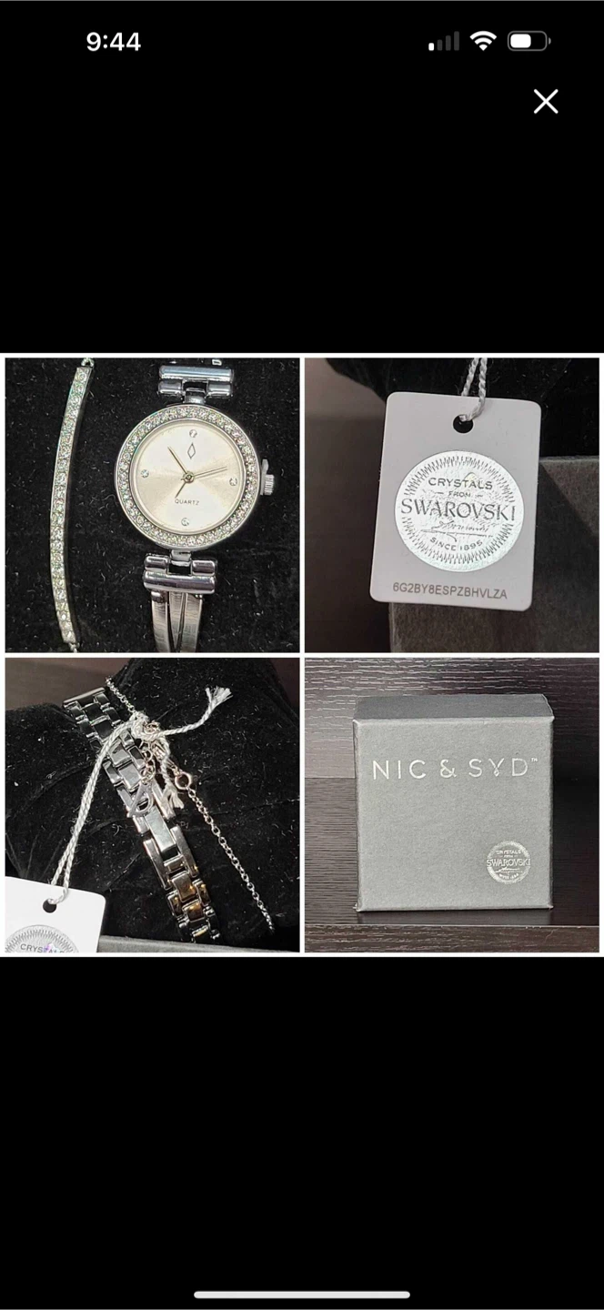 Quartz Crystal Swarovski watch and bracelet set - brand New