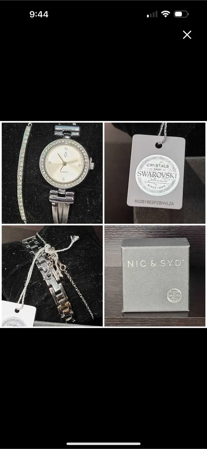 Quartz Crystal Swarovski watch and bracelet set - brand New