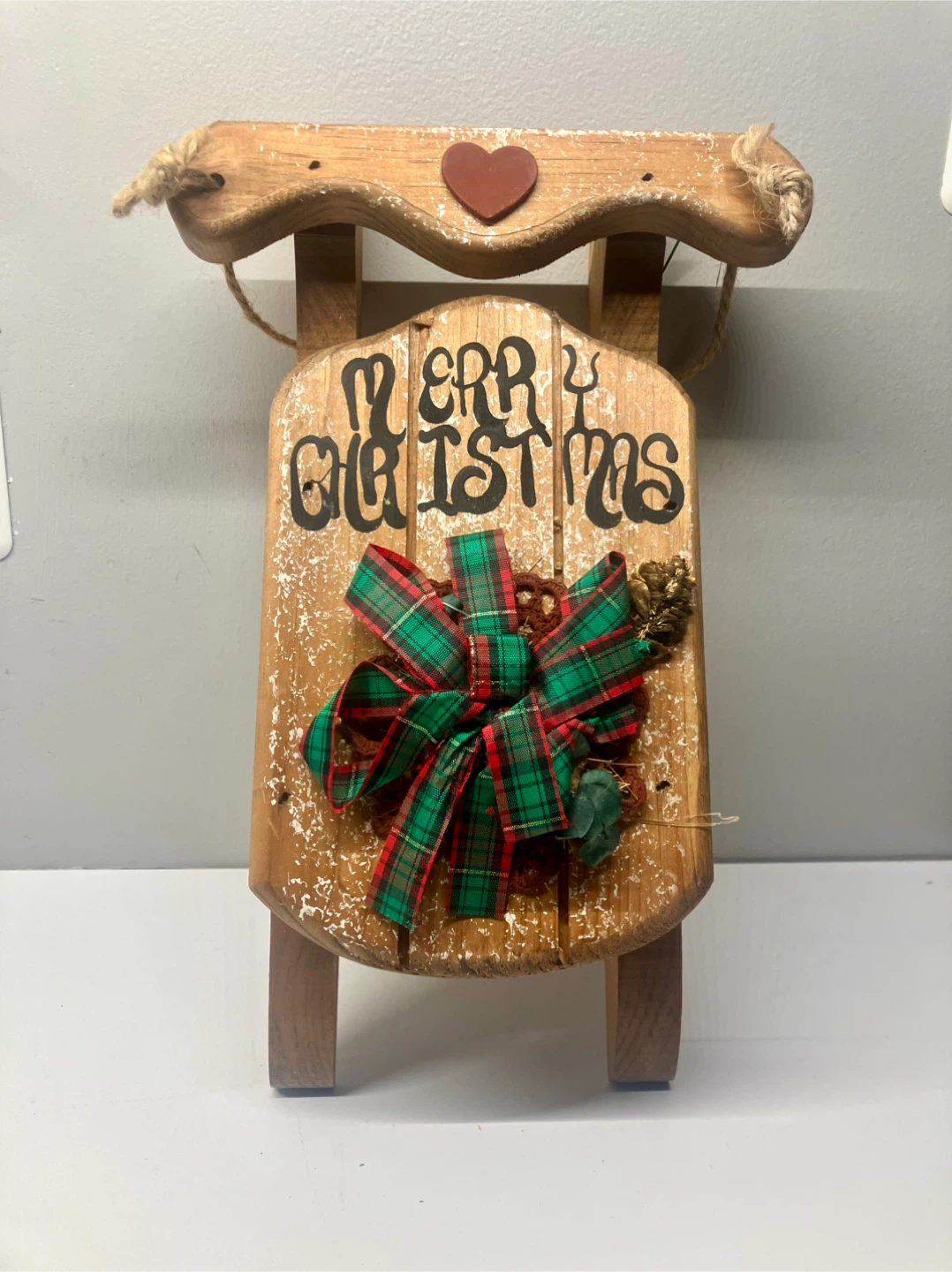Decorative Wooden Christmas Sled - 12” x 8” - photo 5