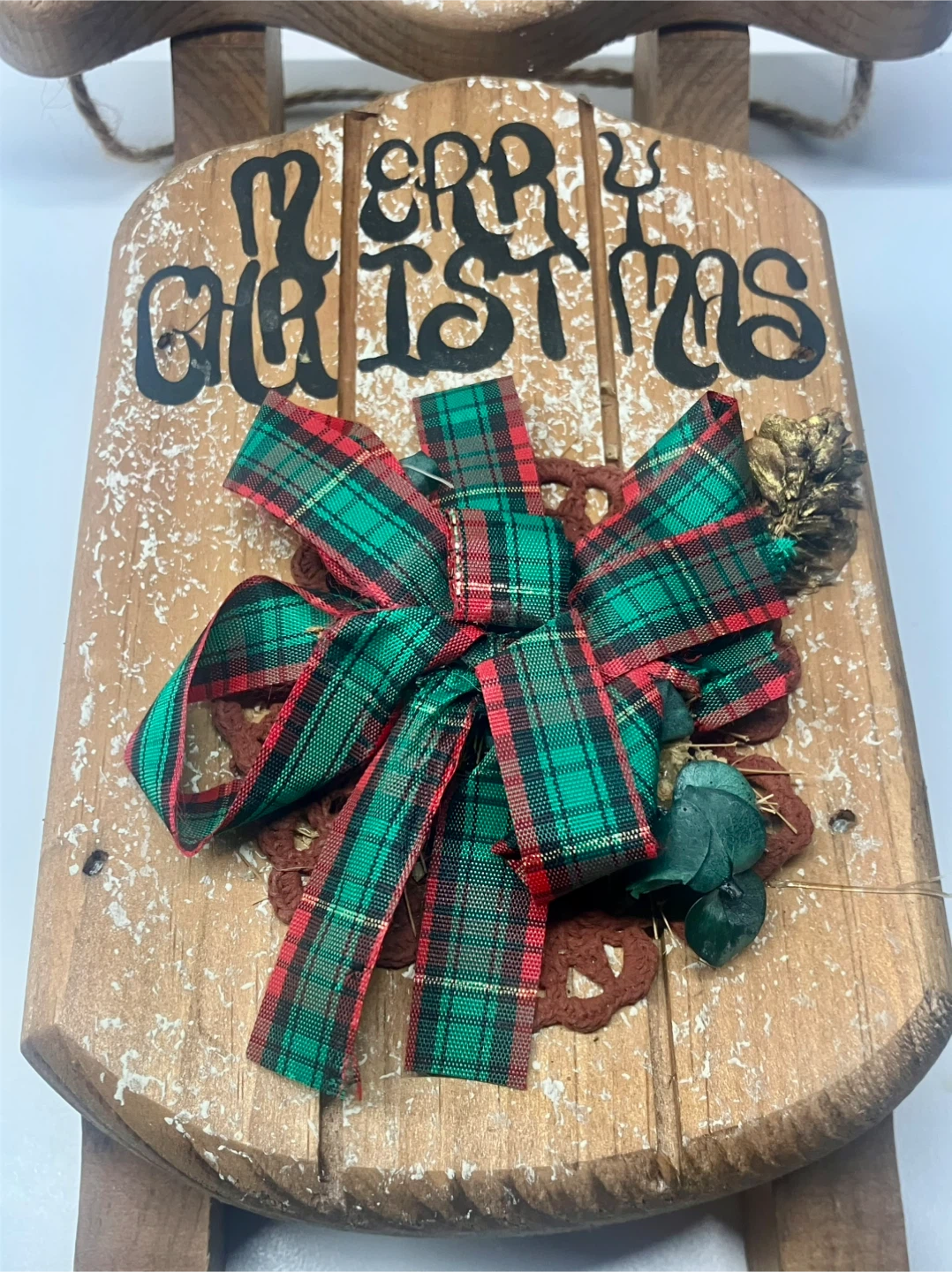 Decorative Wooden Christmas Sled - 12” x 8” - photo 2