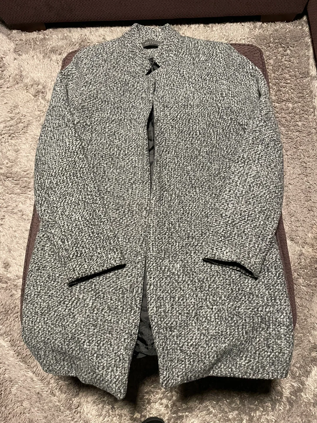 Suzy Sheir Grey Wool Blend Coat