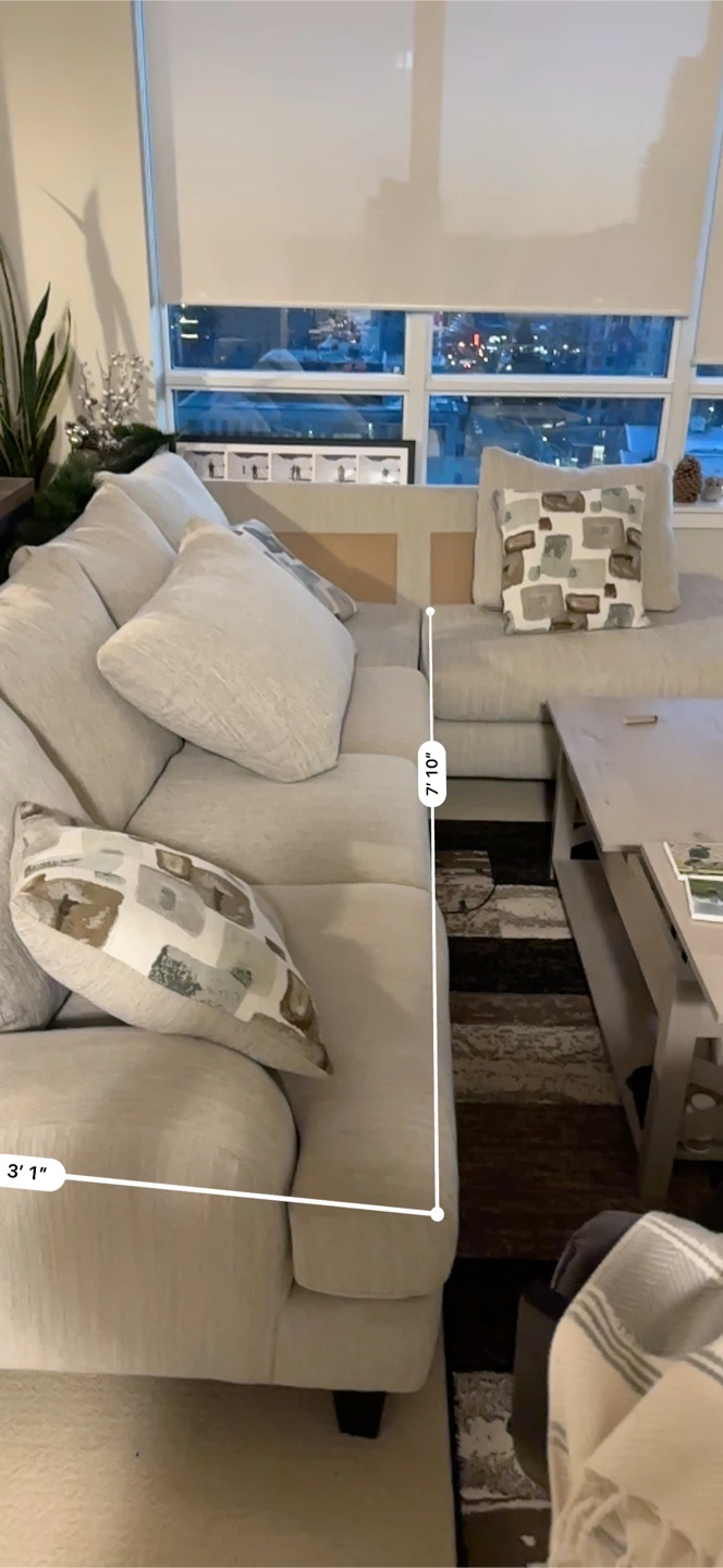 Nofia 3-Piece Sectional - Linen Beige - photo 4
