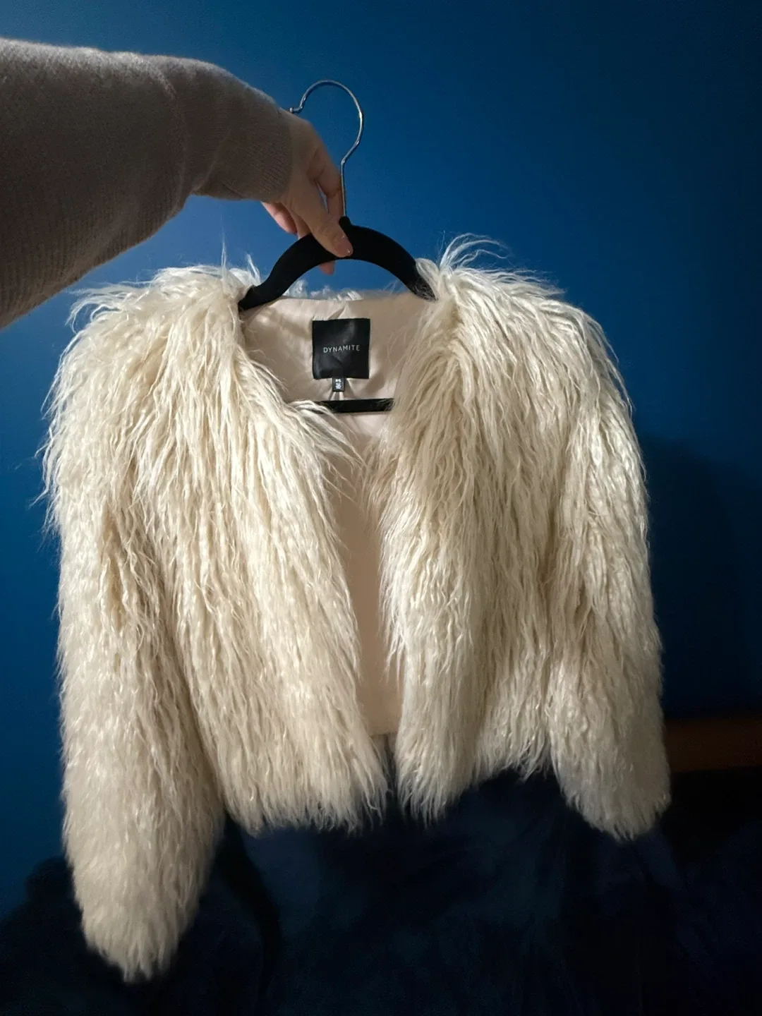 Dynamite Cream Faux Fur Jacket