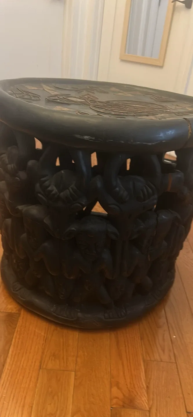 Decorative Carved Wooden Stool from Cameroon image indicator(2)