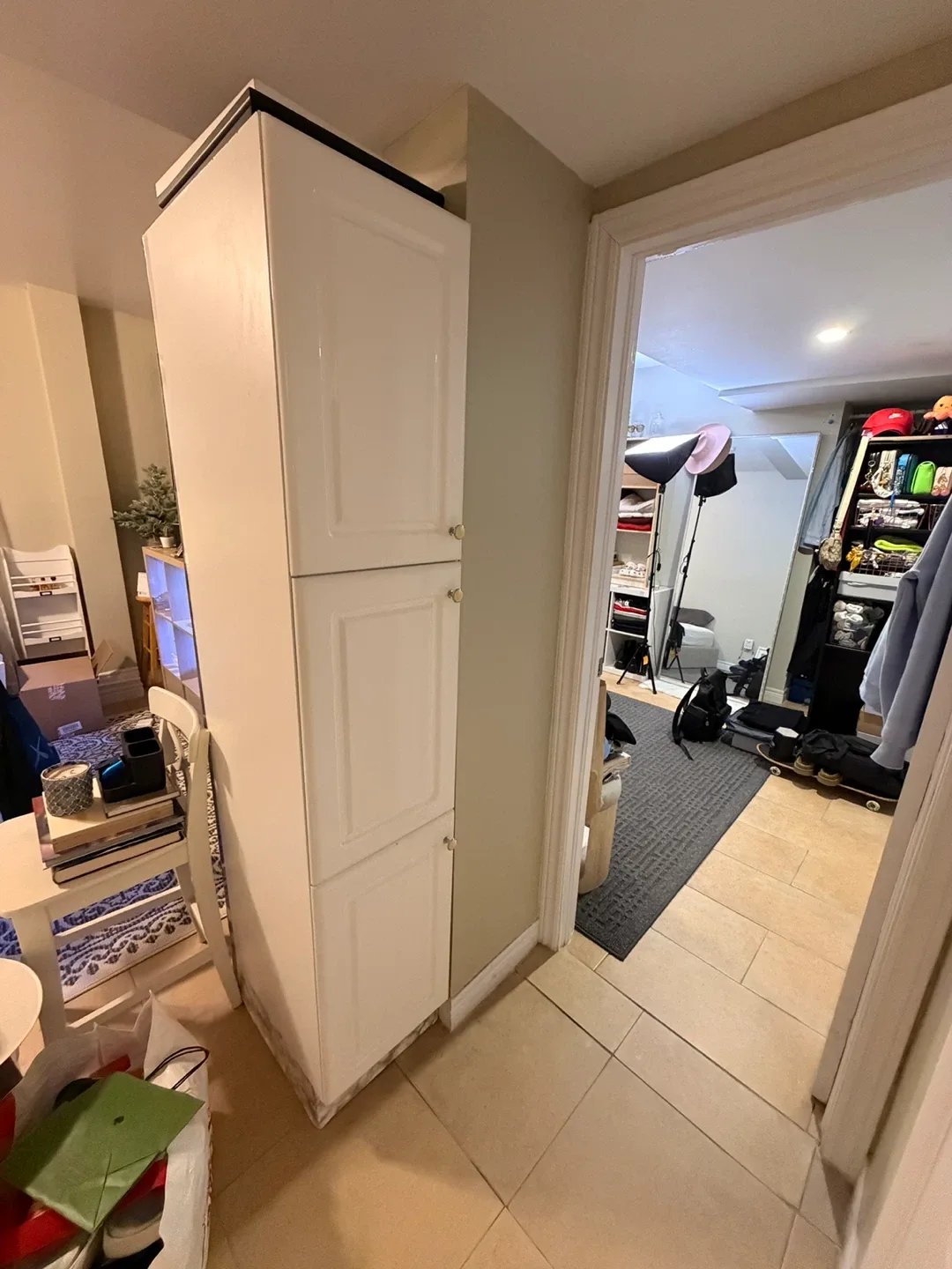 White Storage Cabinet - 77" Tall