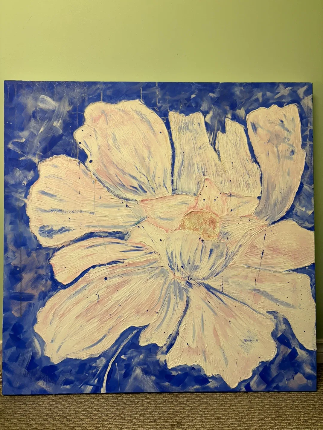 3D Modeling Paste Floral Painting on large Canvas