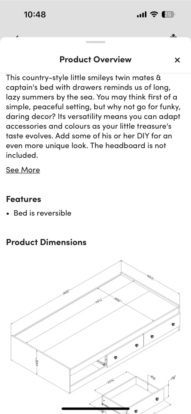 Twin White Single Bed Frame with Drawers + Mattress image indicator(5)