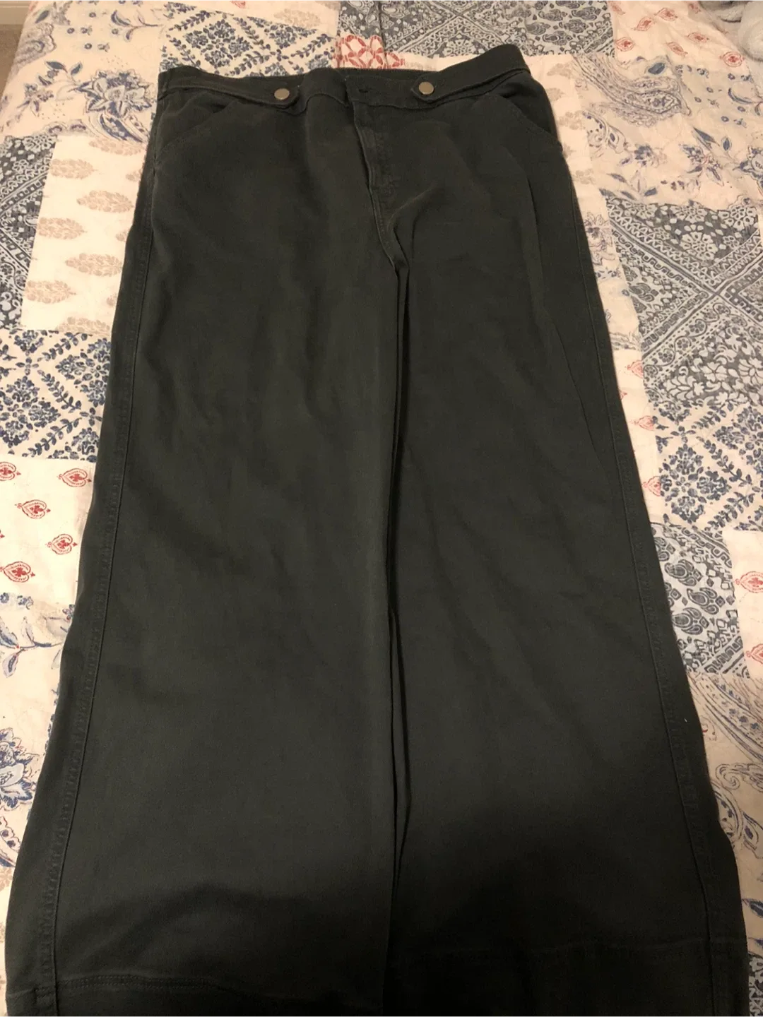 Wide Leg Olive Green Pants