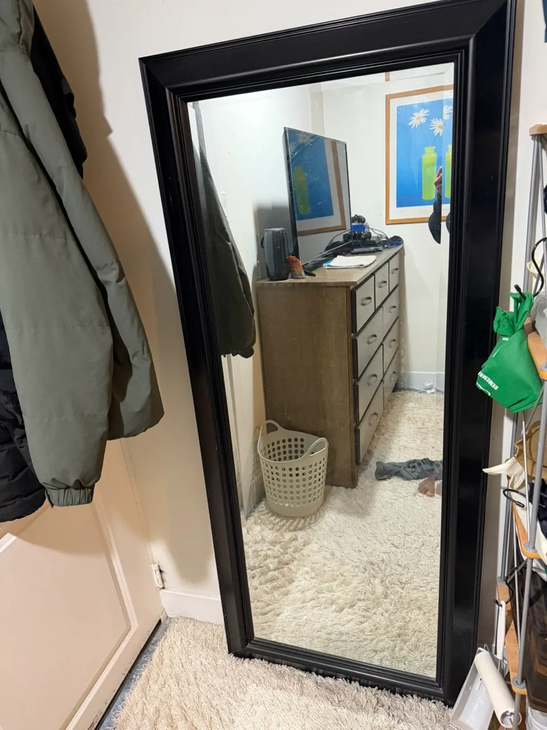 Large Black Framed Mirror