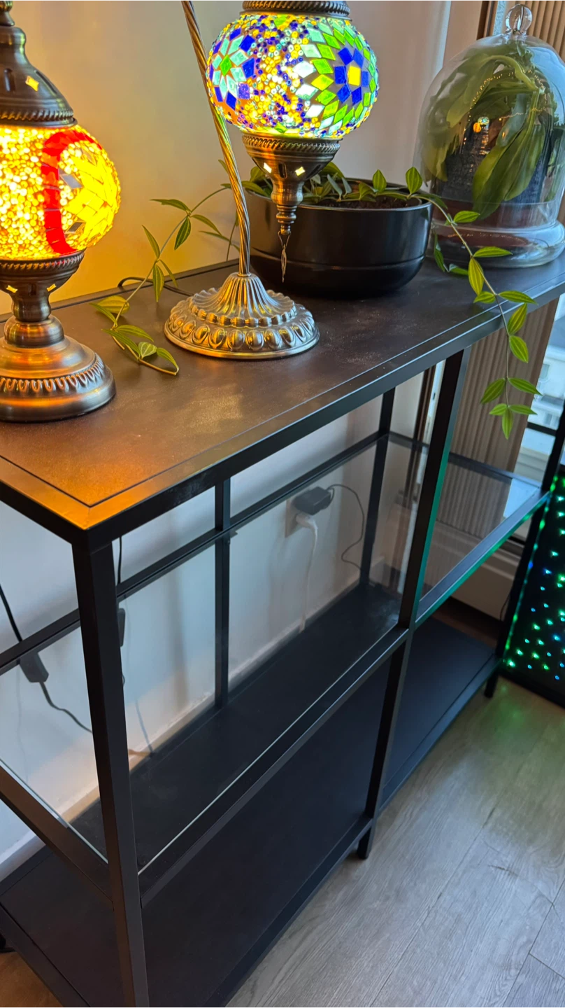 IKEA VITTSJO Shelf Unit – Short (Black/Glass) - photo 4
