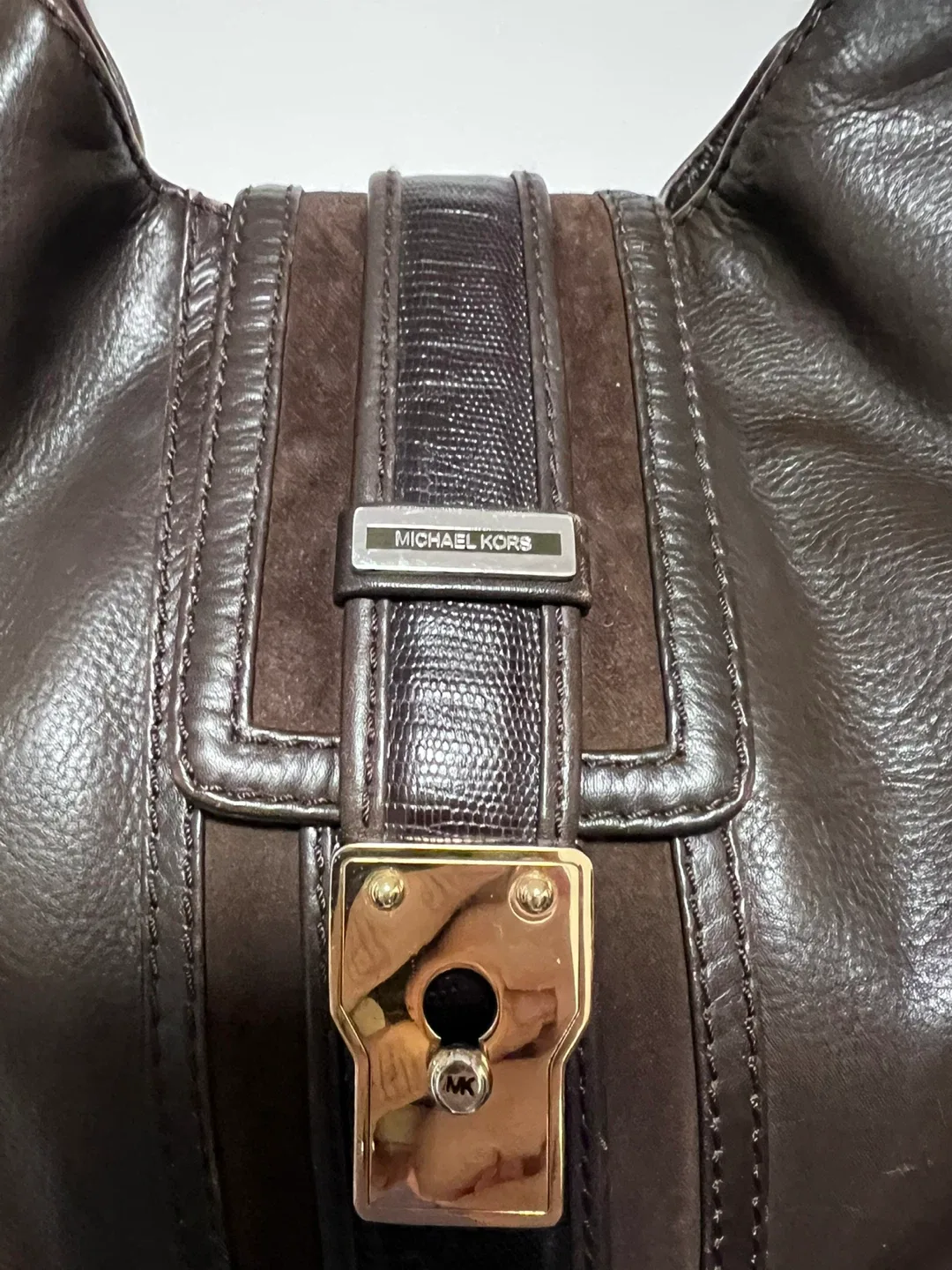 Michael Kors Brown Leather vintage Hobo Bag image indicator(3)