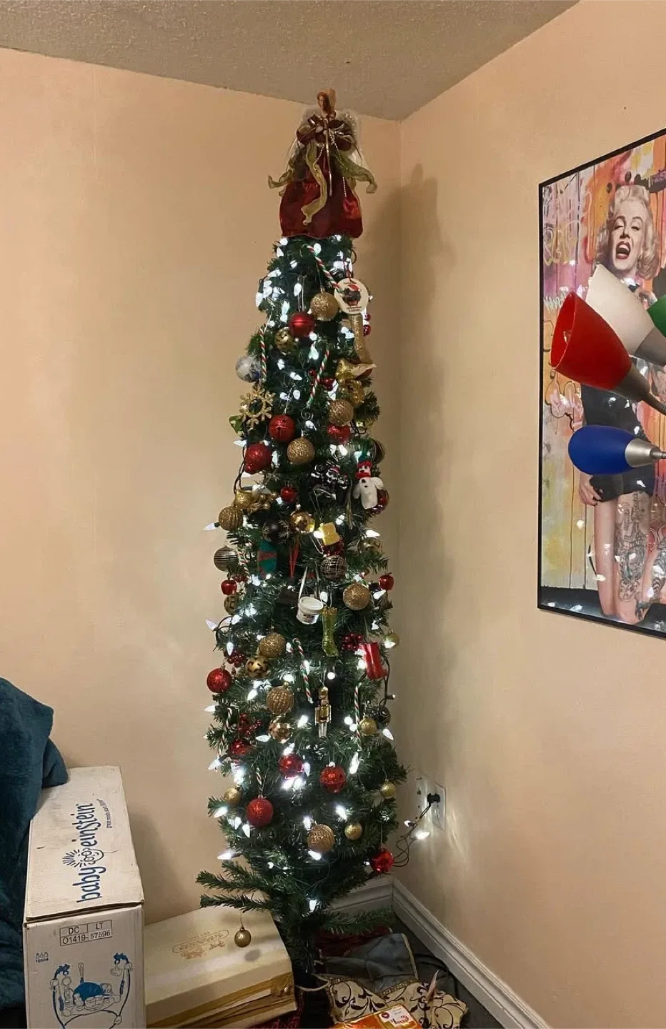 7 ft Pencil Christmas Tree with stand
