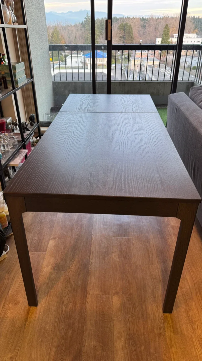 IKEA extendable dining table (dark brown)