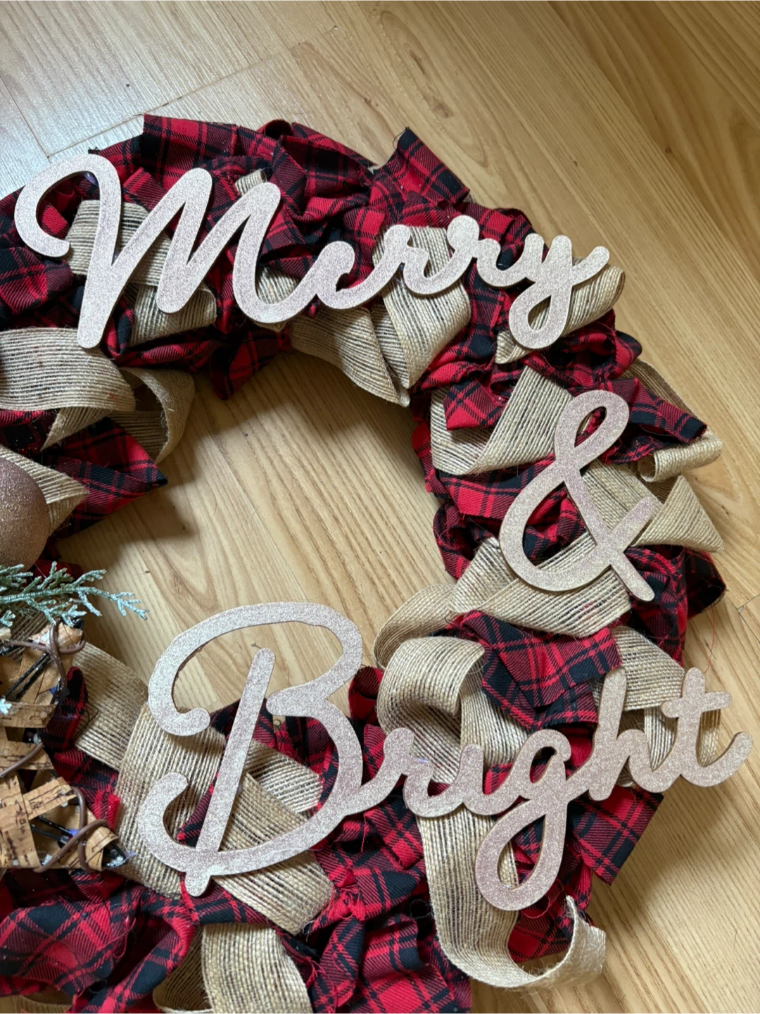 Merry & Bright Christmas Wreath - photo 3