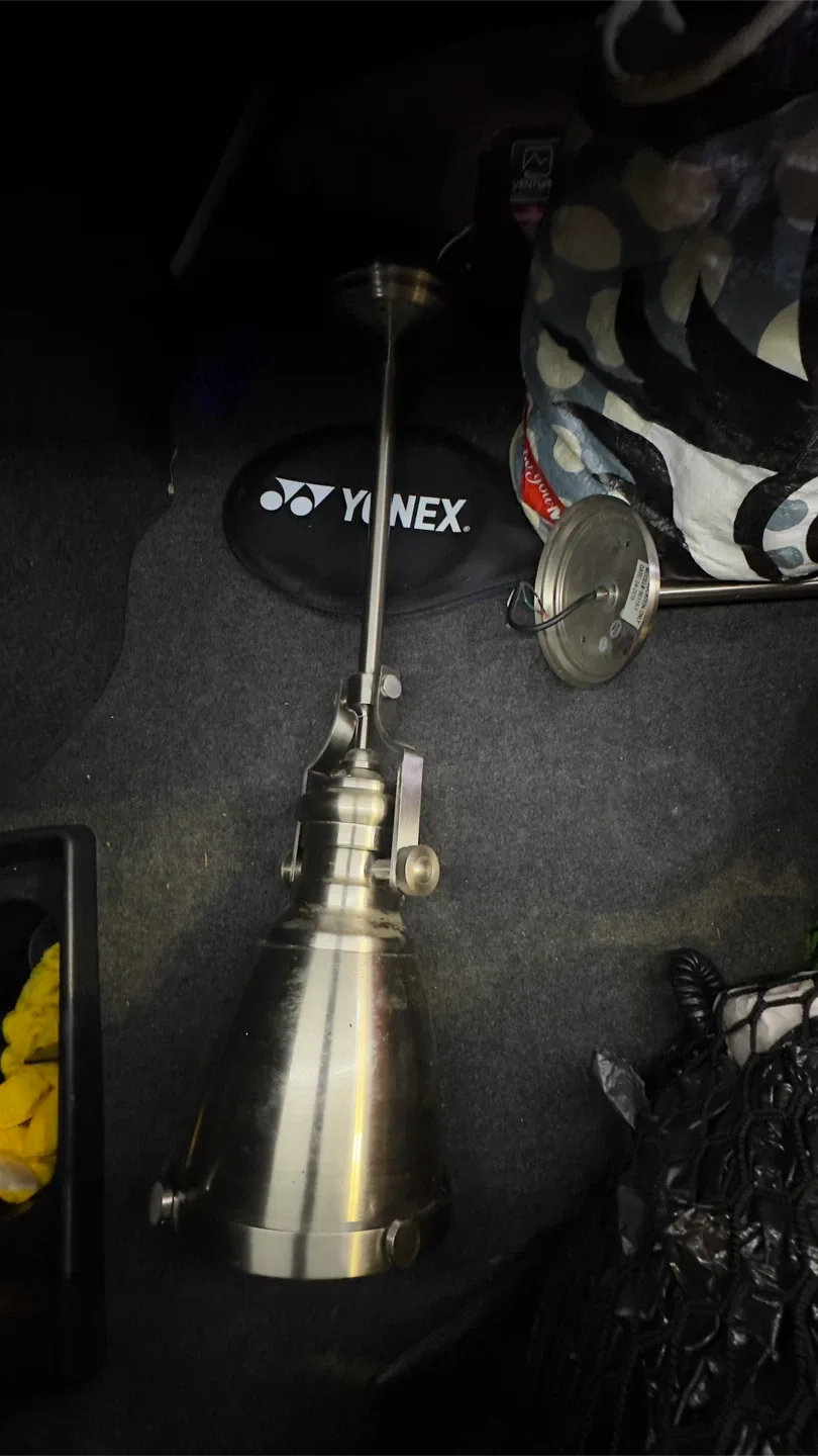 Kitchen island stainless steel lights