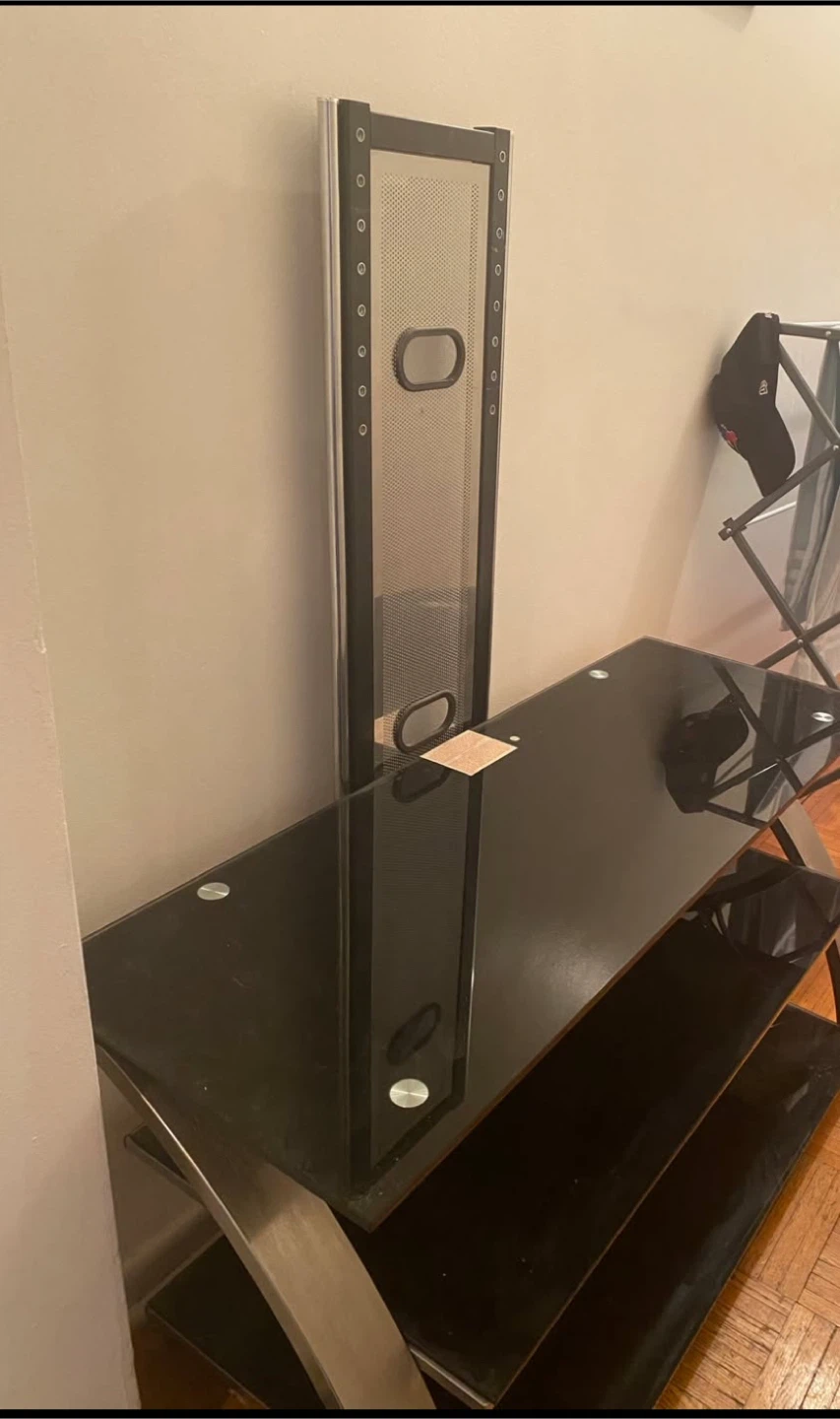 Modern Glass TV Stand with Integrated Mount - photo 2
