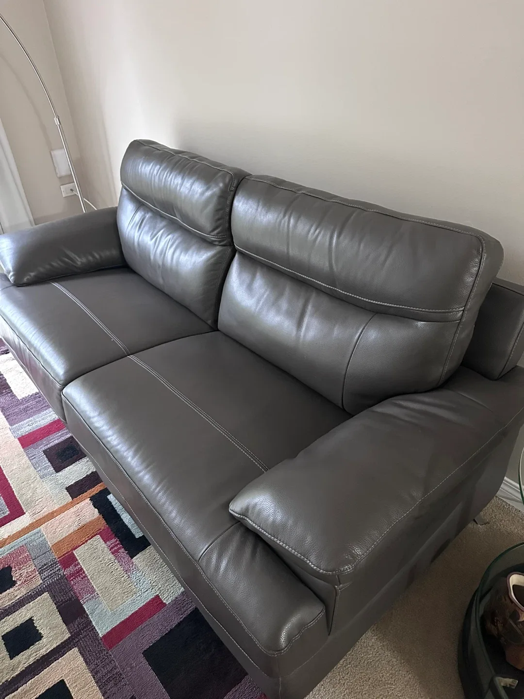 Grey Leather Sofa