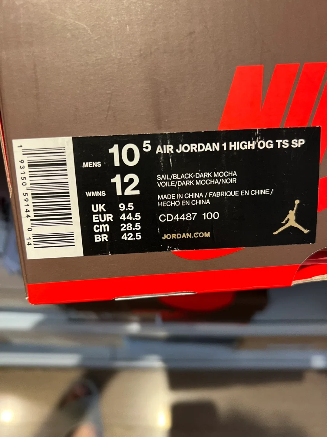 Nike Air Jordan 1 Travis Scott high mocha og size 10.5 image indicator(7)