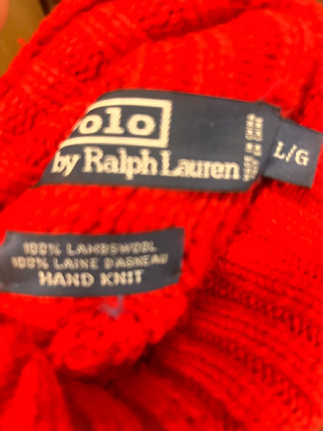 Polo Ralph Lauren Red Cable Knit Sweater, L image indicator(5)