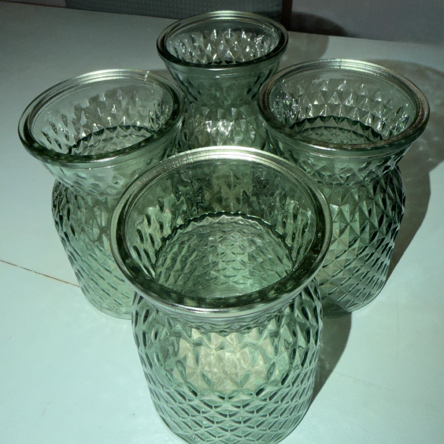 Faceted Glass Vase - Set of 4