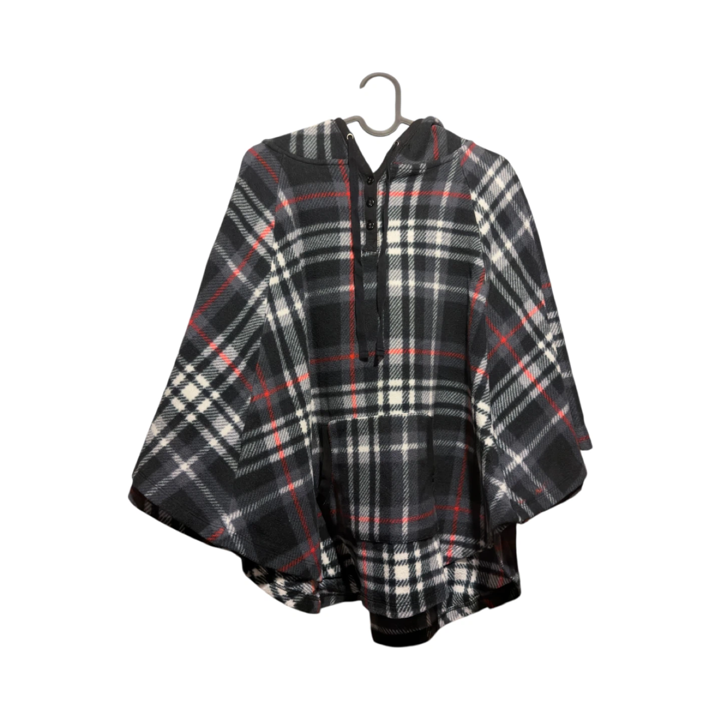 Cuddl Duds Plaid Poncho - Size S