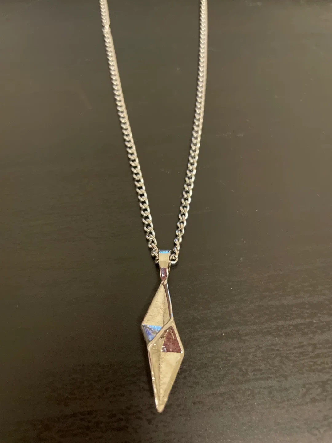 Silver Necklace with Geometric Pendant