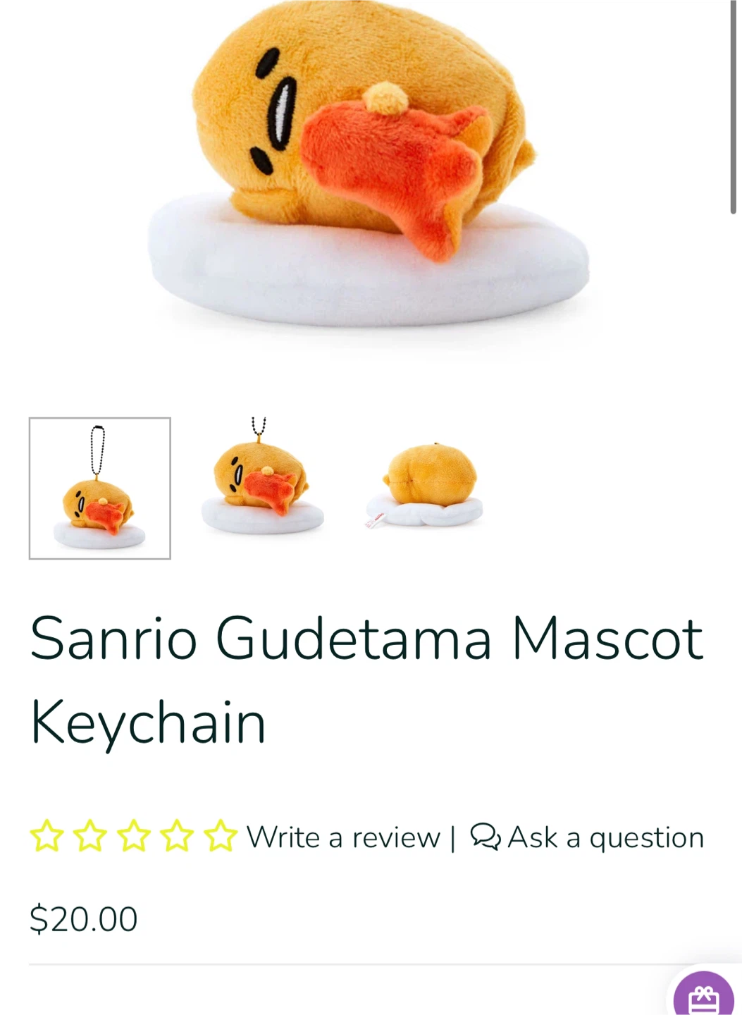 Sanrio Gudetama Mascot Keychain Plushies - photo 3