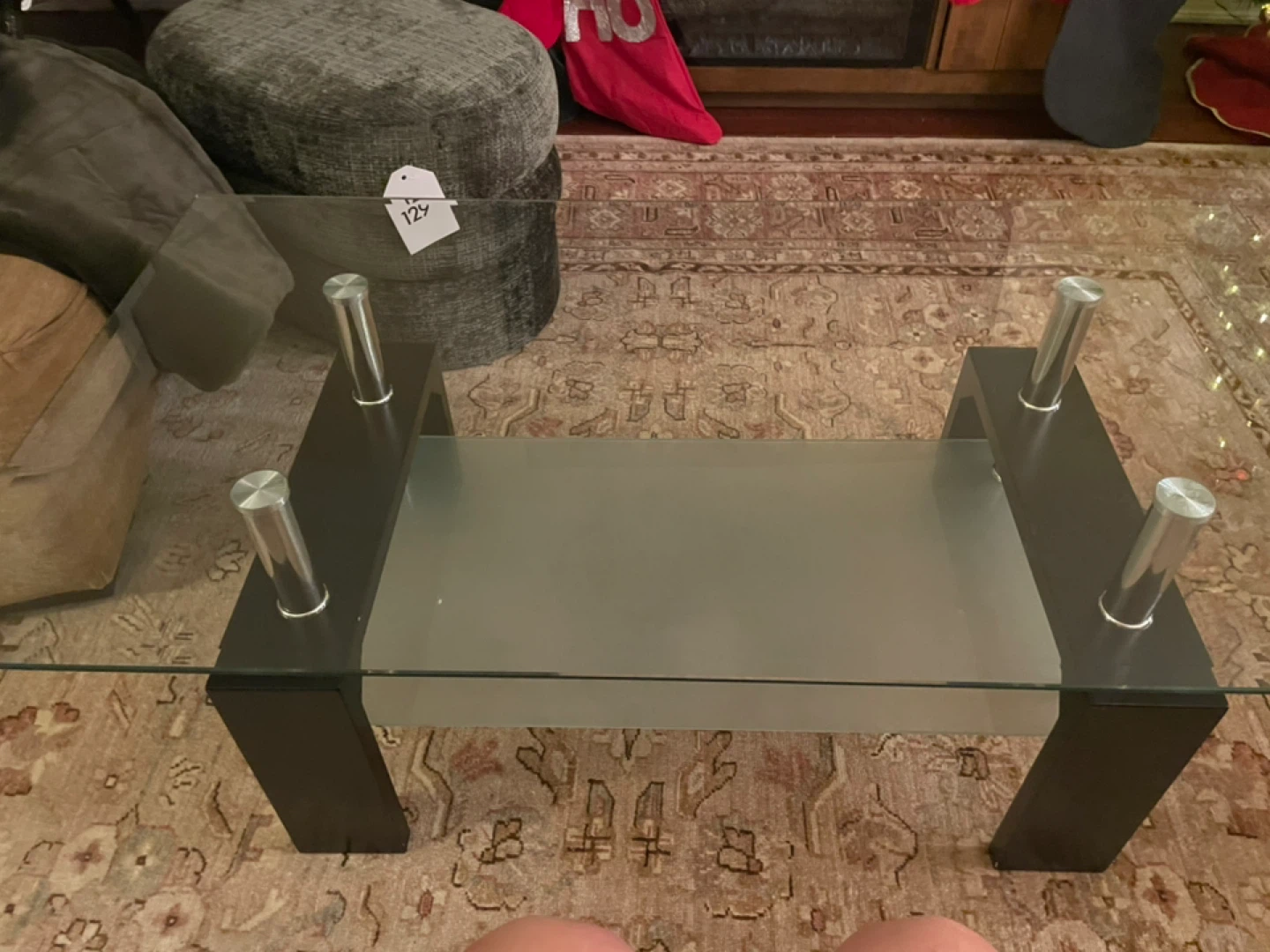 Glass Coffee Table with Black Legs - photo 3