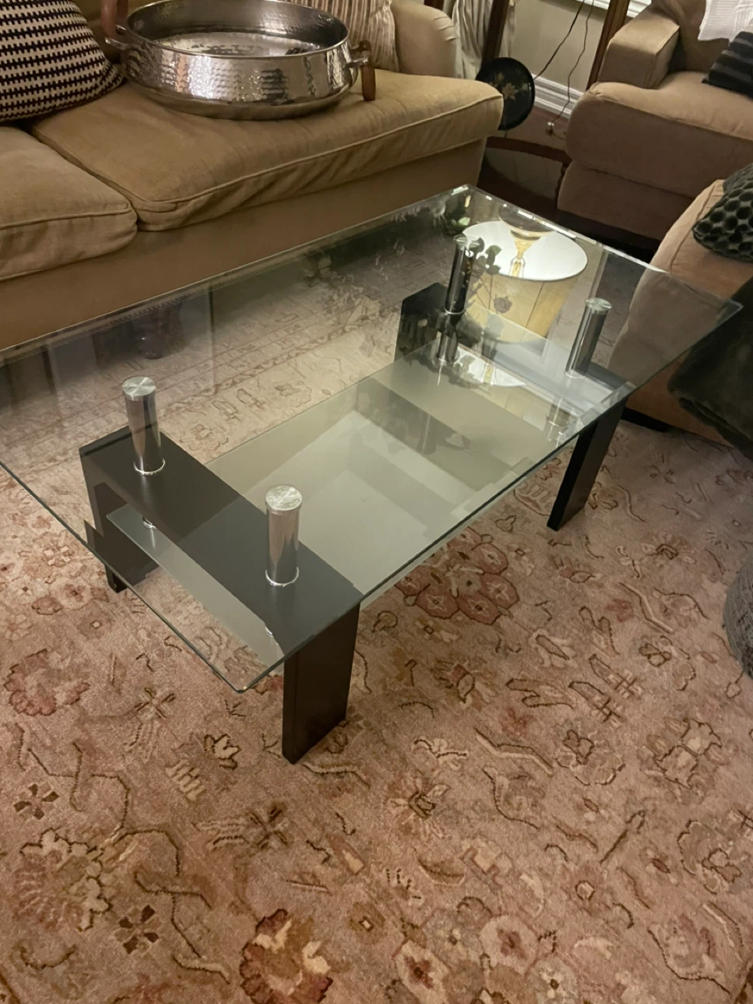 Glass Coffee Table with Black Legs - photo 4