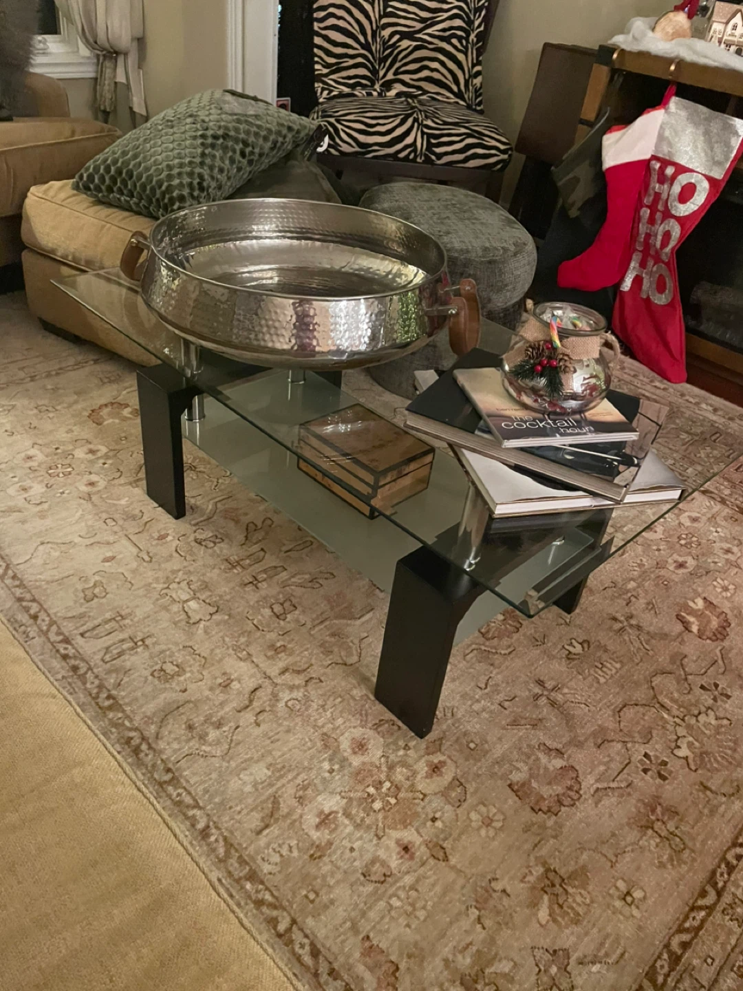 Glass Coffee Table with Black Legs - photo 2