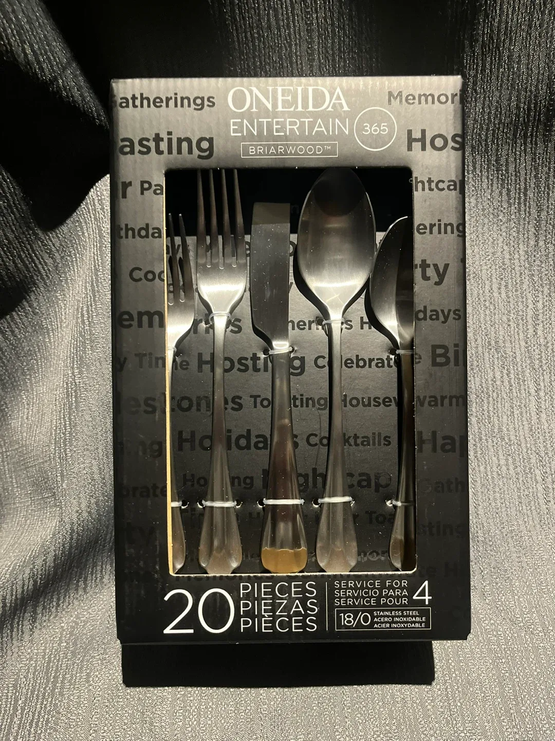 Oneida Entertain 365 Briarwood 20-Piece Flatware Set - NEW