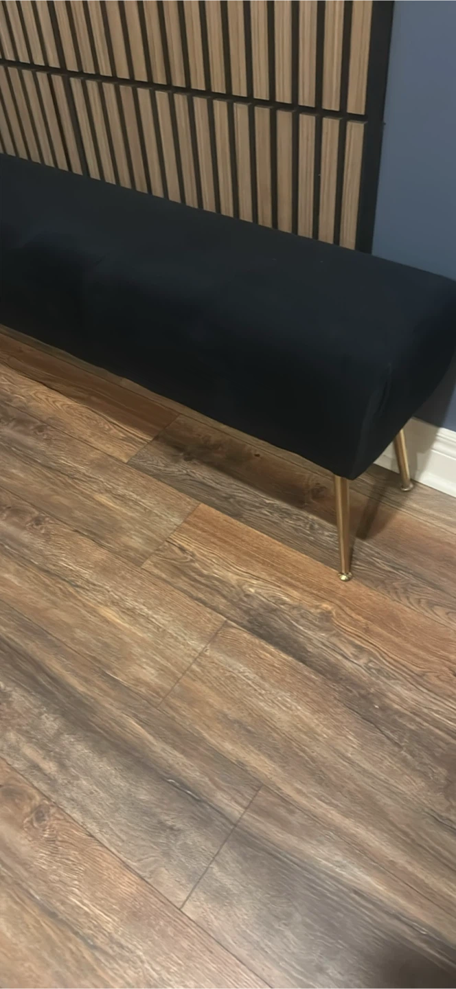 Black Velvet Bench with Gold Legs - photo 3