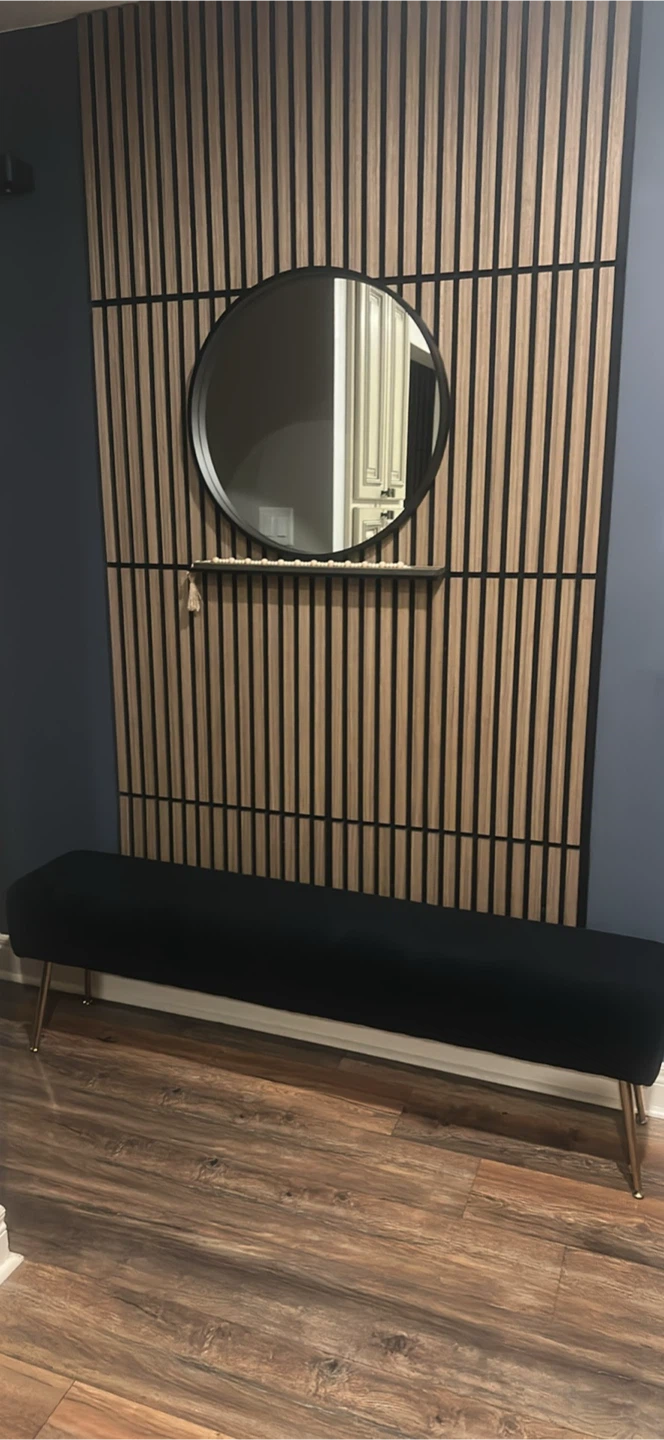 Black Velvet Bench with Gold Legs
