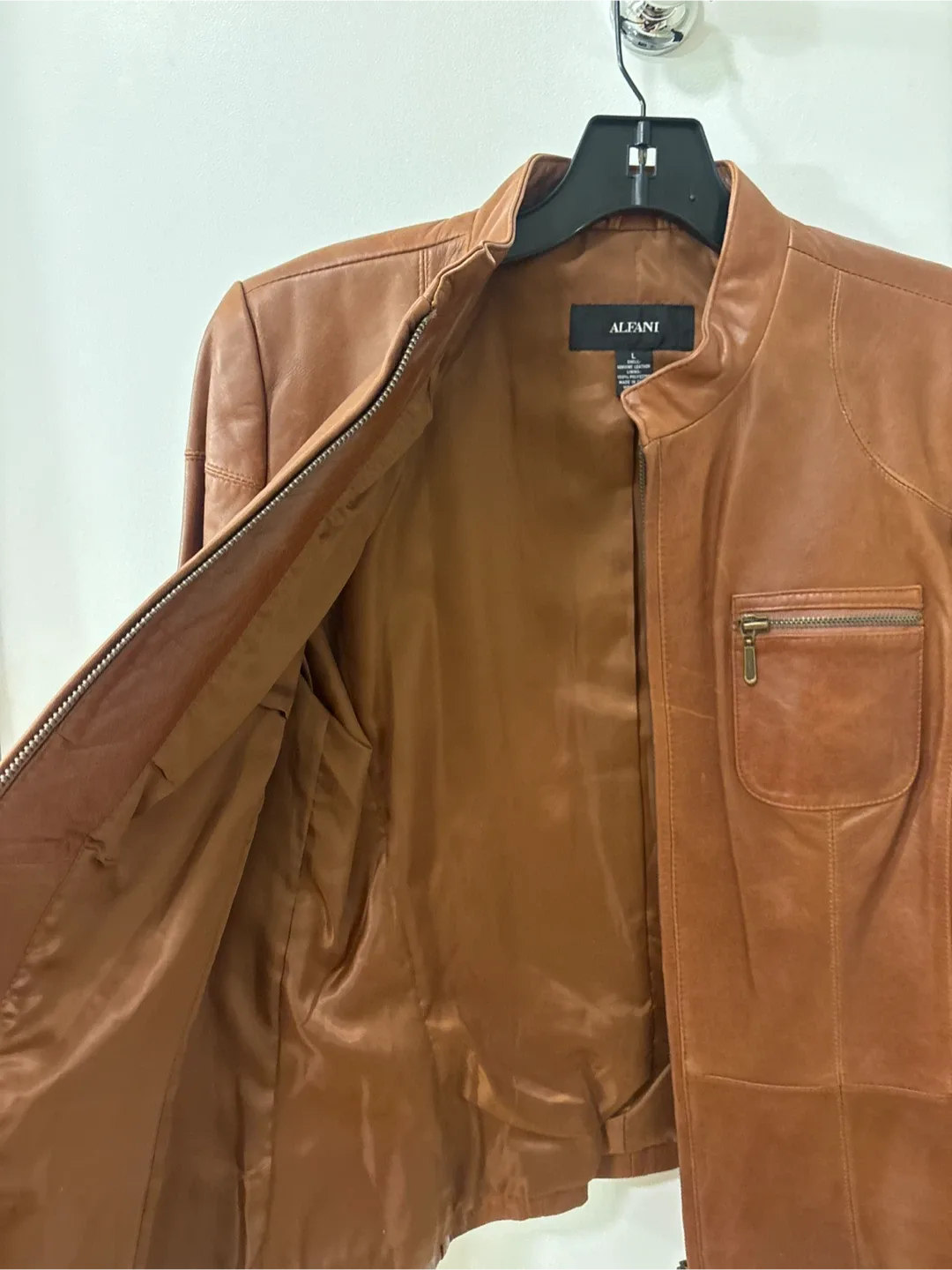 Alfani Genuine Leather Jacket - Size L image indicator(7)