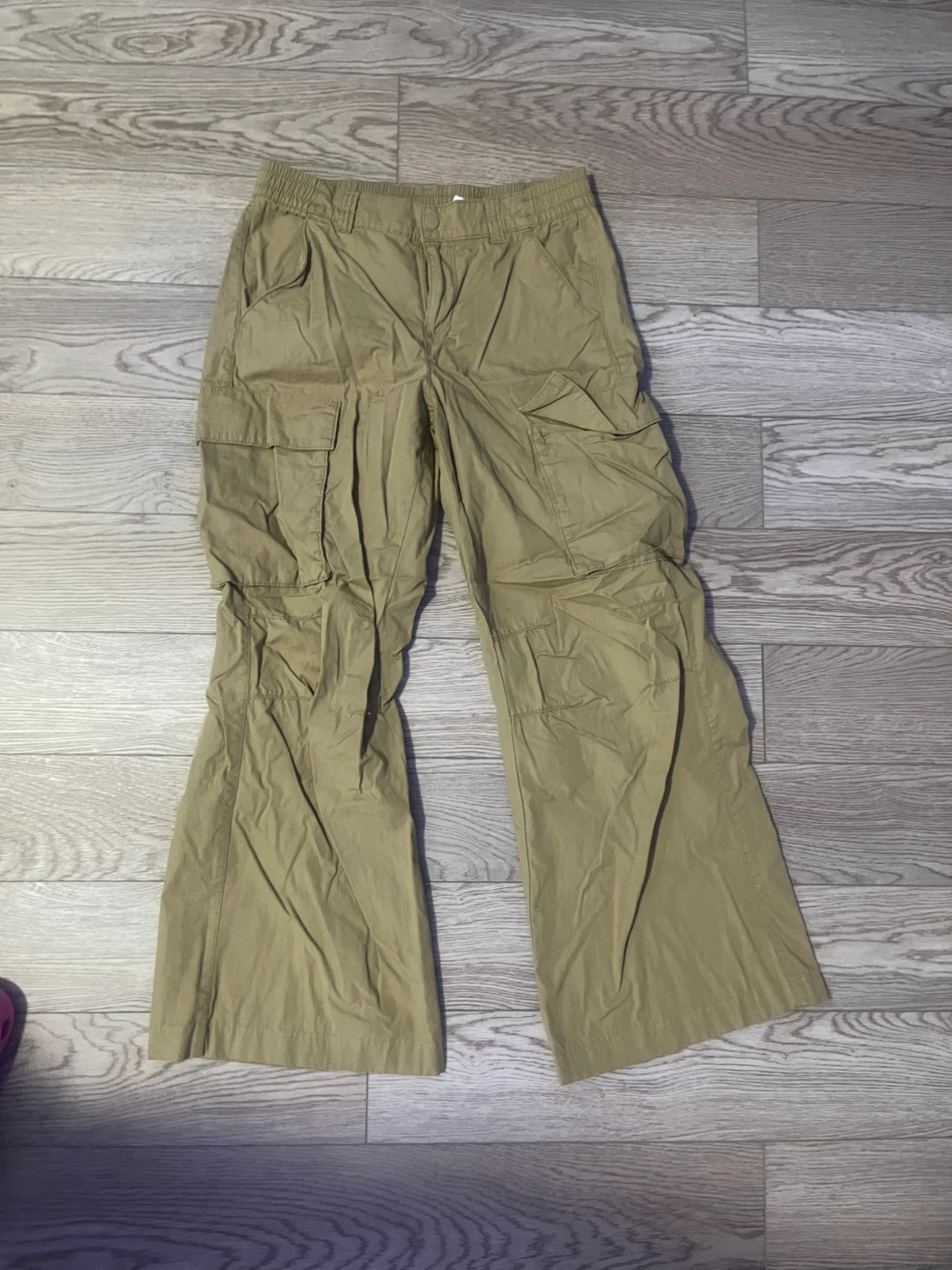 Khaki Cargo Pants size 2 wide cut low rise - photo 2