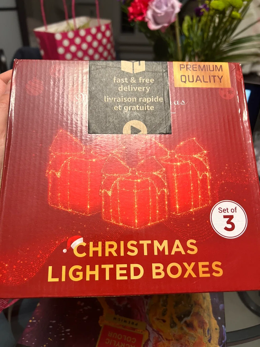 NEW set of 3 Christmas lighted boxes. image indicator(3)
