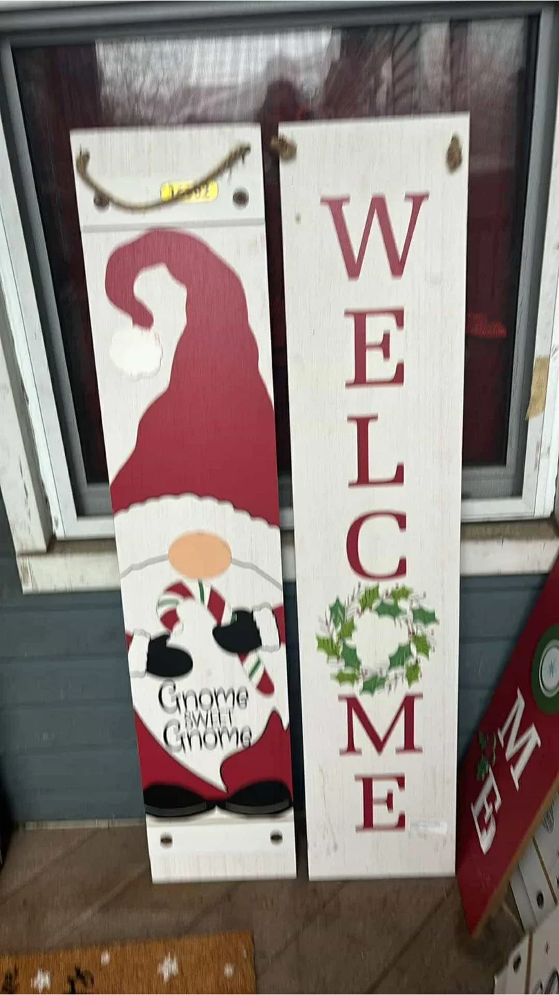 Gnome & Welcome Christmas Porch Signs