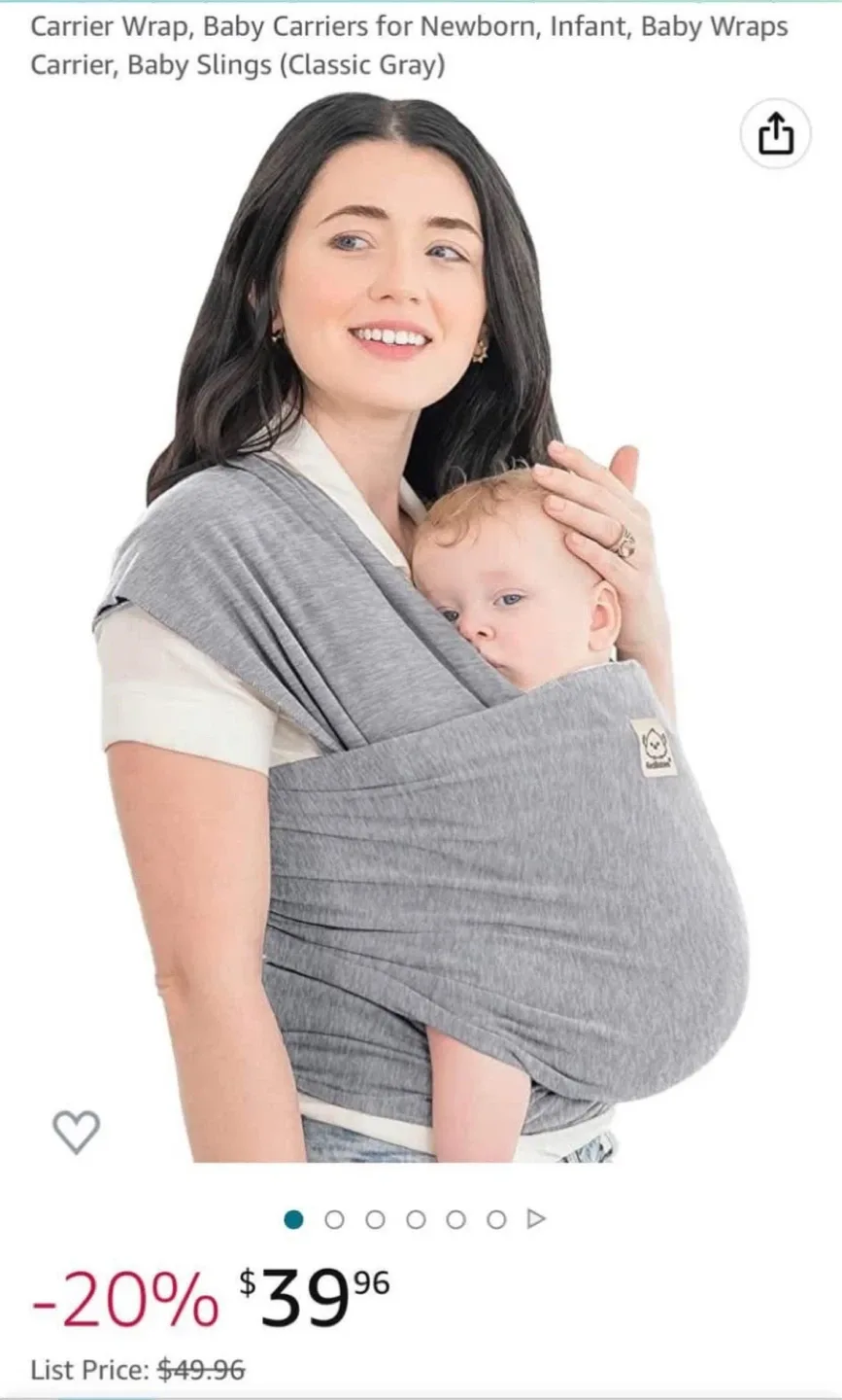 Baby Wrap Carrier - Classic Gray